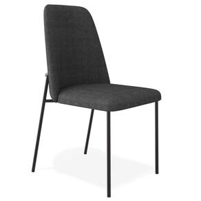 Cadeira Decorativa Estofada Para Sala De Jantar Bella L02 Linho Chumbo - Lyam Decor