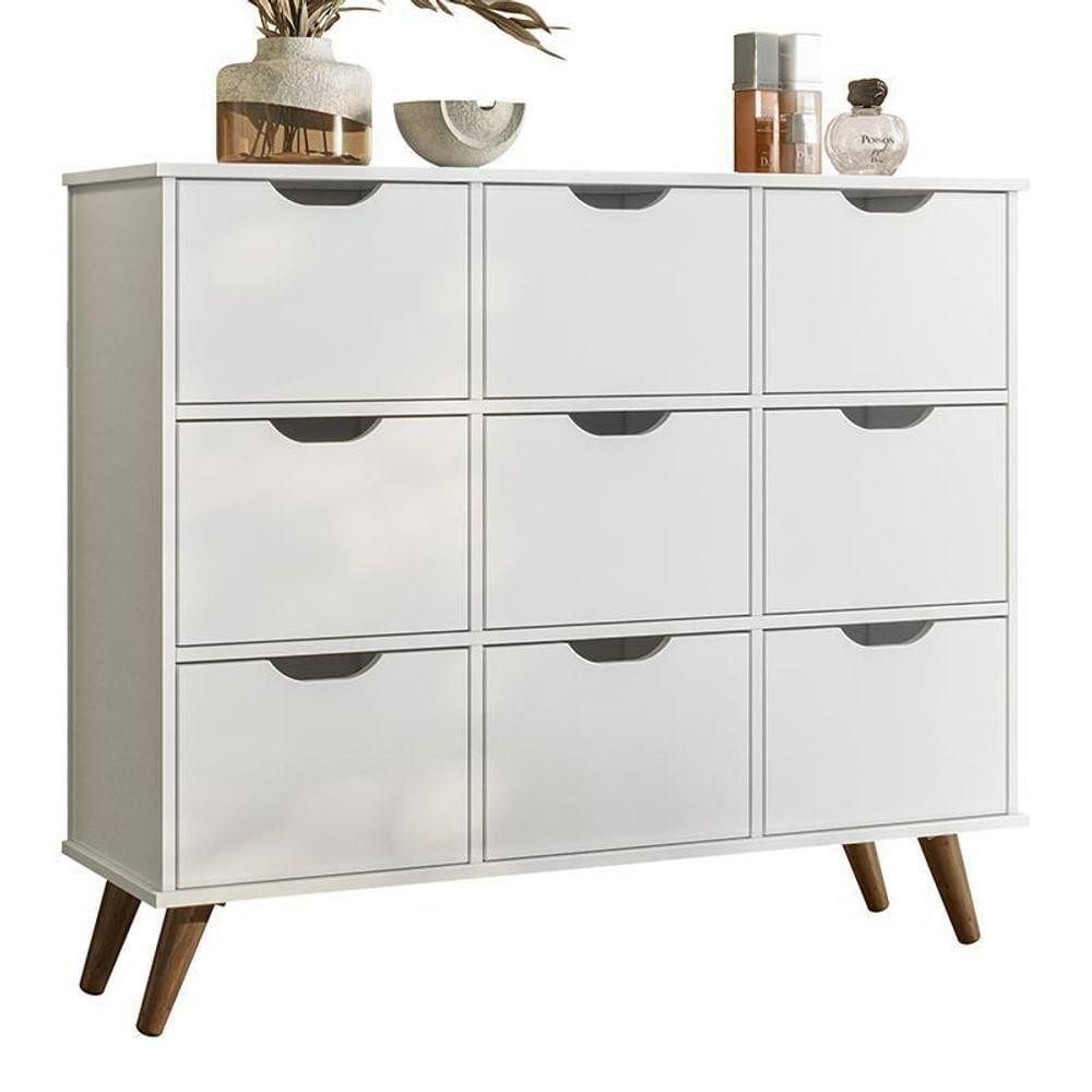 Nicho Organizador Retrô 1478 Com 9Gavetas Branco - Qmovi Branco