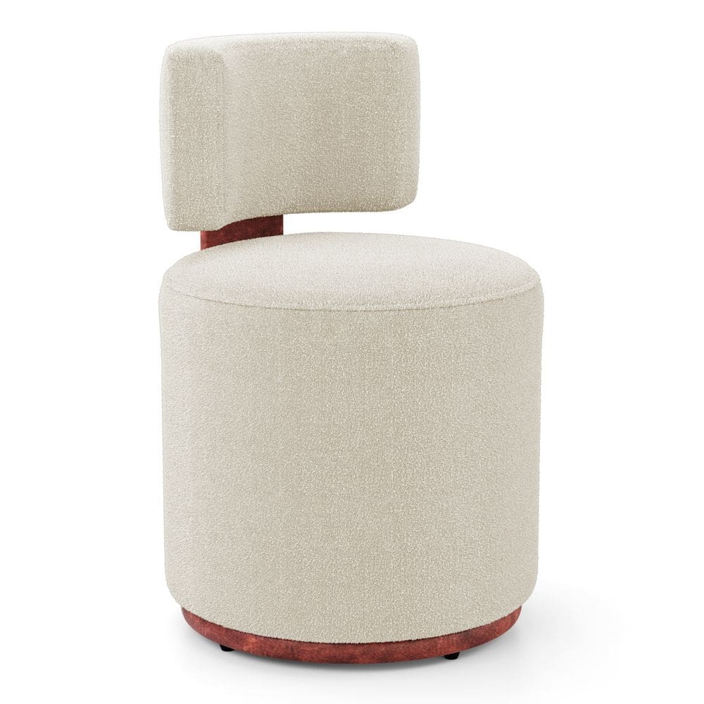 Puff Decorativo Orgânico Living Melis Bouclê Bege Couríssimo Ocre - Abmaza