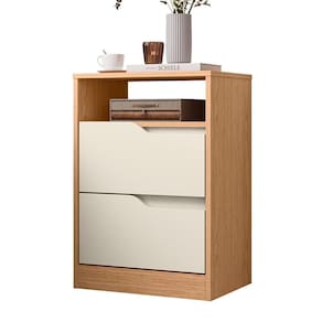 Mesa De Cabeceira Sole 2 Gavetas Off White-freijó - Móveis Albatroz Off White-freijó