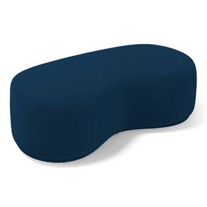 Puff Decorativo Living Aisha Orgânico 02 Lugares Bouclê Azul Marinho - Abmaza