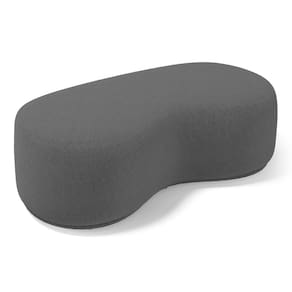 Puff Decorativo Living Aisha Orgânico 02 Lugares Bouclê Cinza Escuro - Abmaza