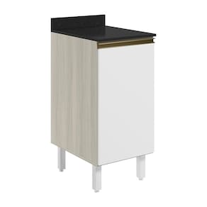 Balcao Com Tampo 1 Porta 40 Cm Mdf 12218 Bianco Toq Branco Uv Nicioli