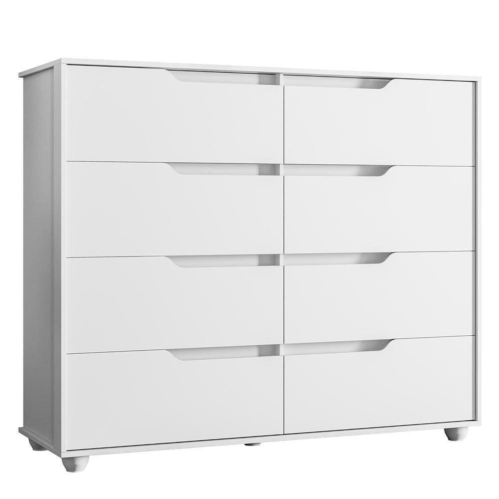 Cômoda Doble 8 Gavetas Branco Fosco - Móveis Albatroz Branco Fosco