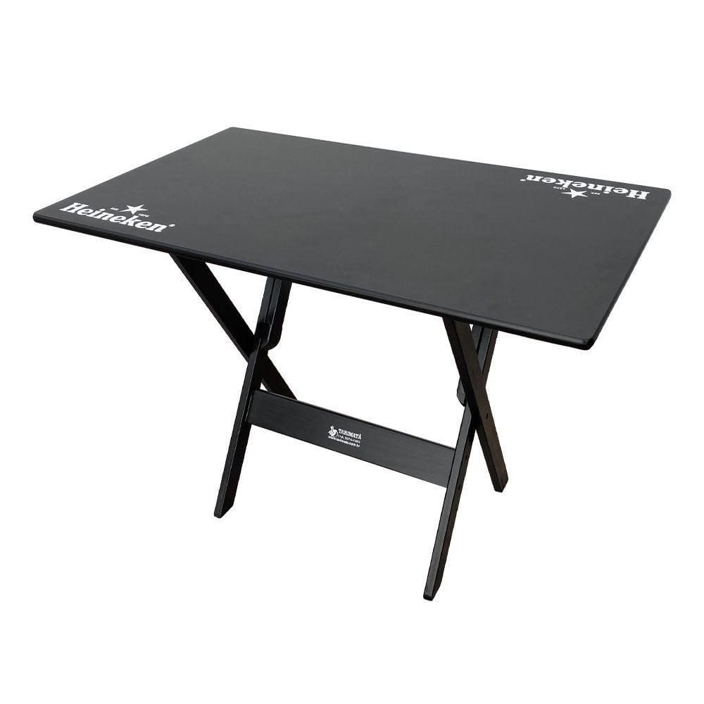 Mesa Dobrável 110x70 Madeira Personalizada Hei Preta - Tarimatã