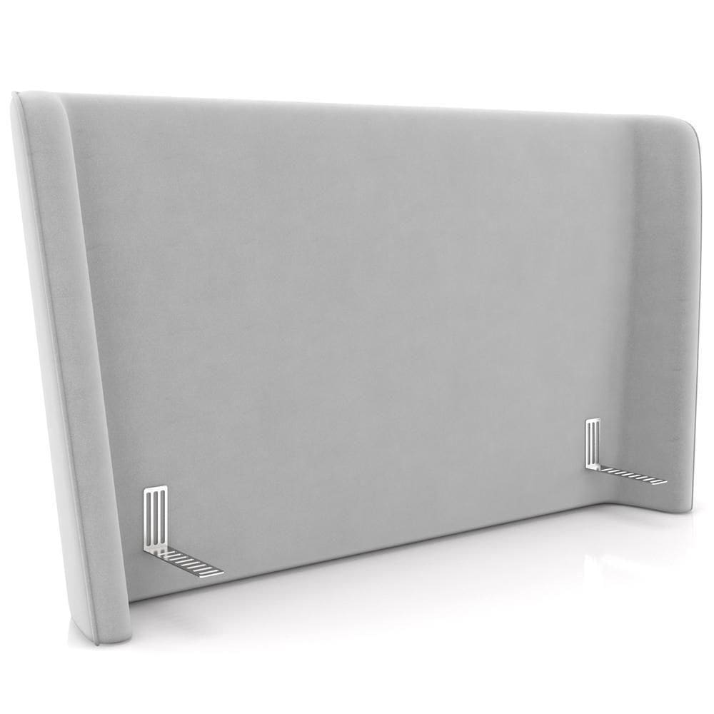 Cabeceira Cama Casal 140cm Nilo P05 Veludo Cinza - Lyam Decor