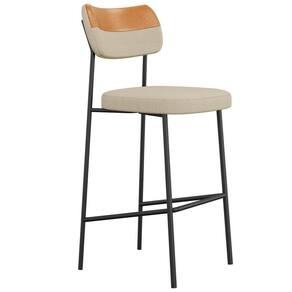 Banqueta Alta Bar Cozinha Sala De Jantar Whisky Melina L02 Couríssimo Whisky Linho Bege - Lyam Decor