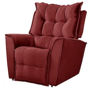 Poltrona Reclinavel Do Mamãe Carinho Veludo Vermelho Vermelho
