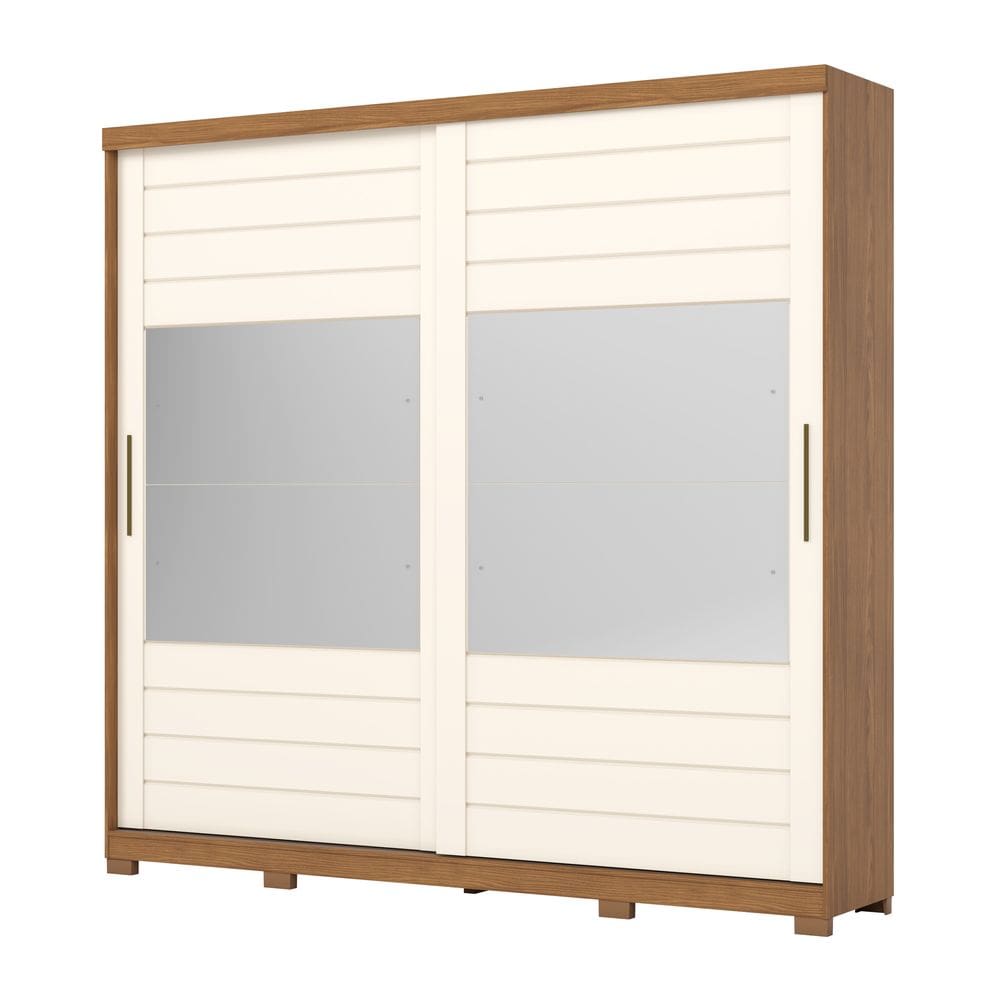 G. Roupa Cayman 02 Pts. Deslizantes C/ Espelho Nature/Off White - Henn