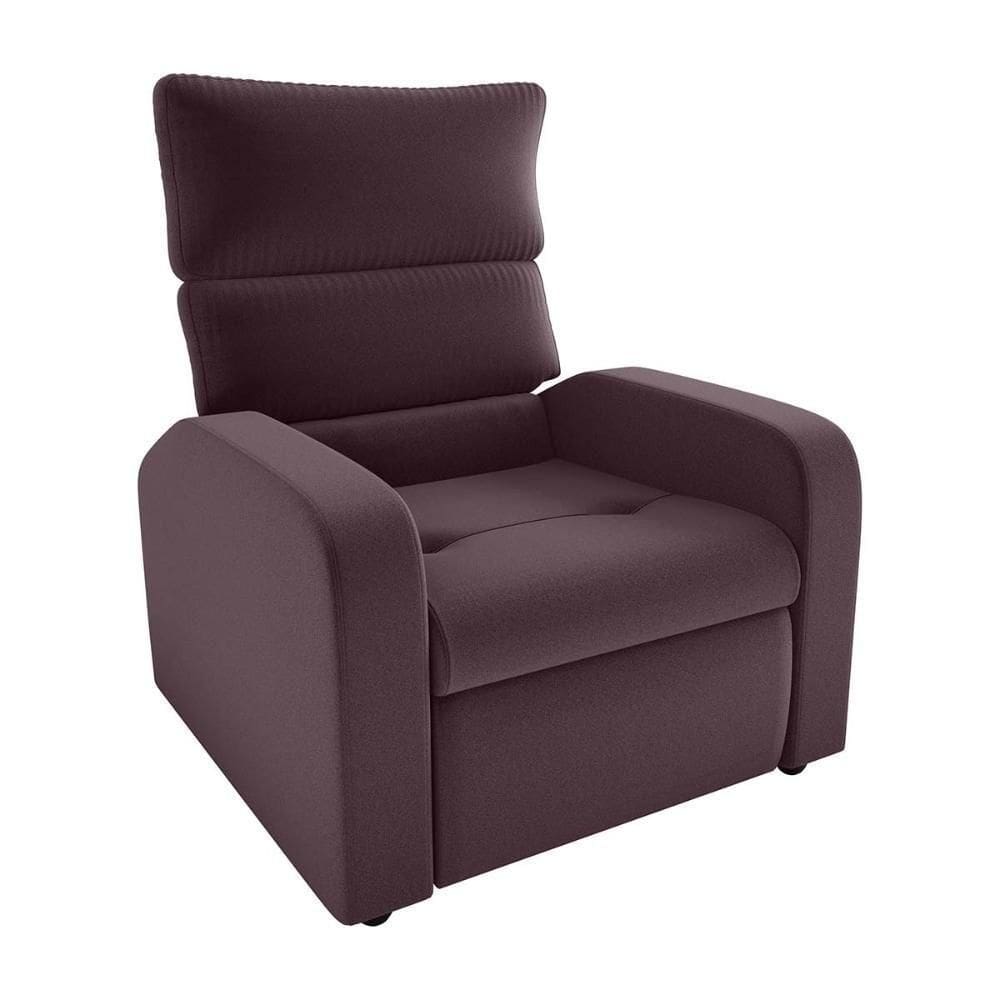 Poltrona Do Papai Reclinável Kwid Matrix Veludo Rose