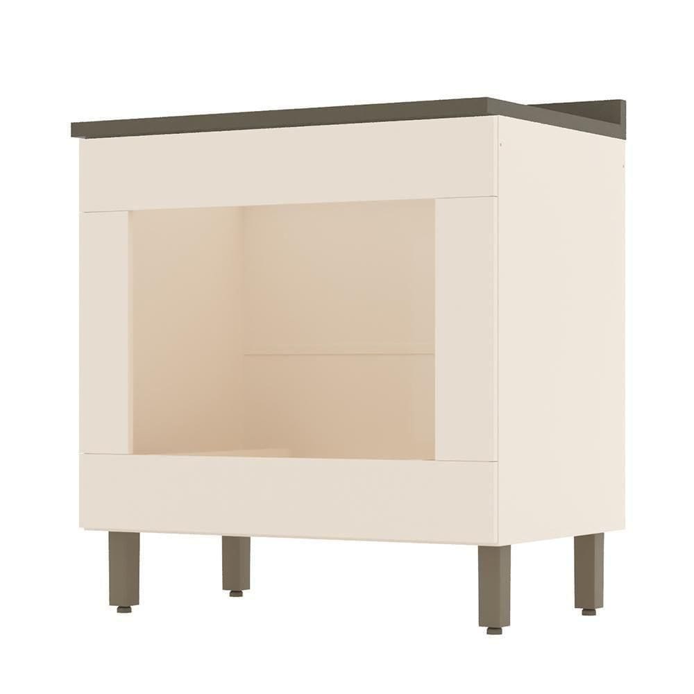 Balcão Forno Embutir Connect Off White-duna Com Tampo - Móveis Henn Off White-duna