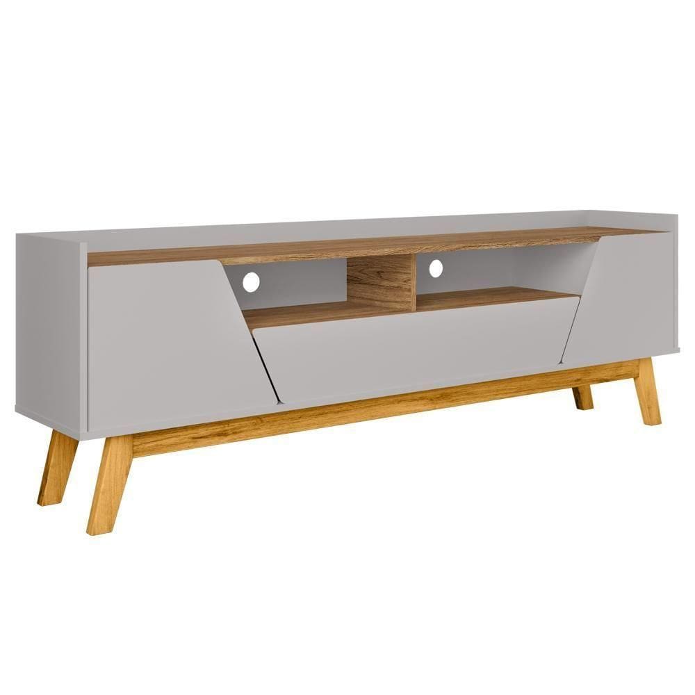 Rack Para Sala De Estar 70 Pol 180cm Morello B02 Off White Cinamomo - Lyam Decor