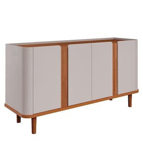 Buffet Aparador Eva 4 Portas Off White-cinamomo - Cimol Móveis Off White-cinamomo