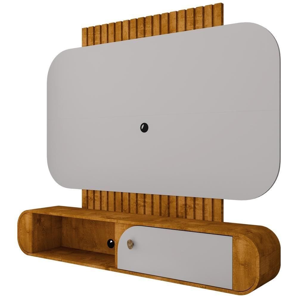 Painel Para 55 Pol Com Bancada Suspensa Maestri B02 Naturalle Off White - Lyam Decor