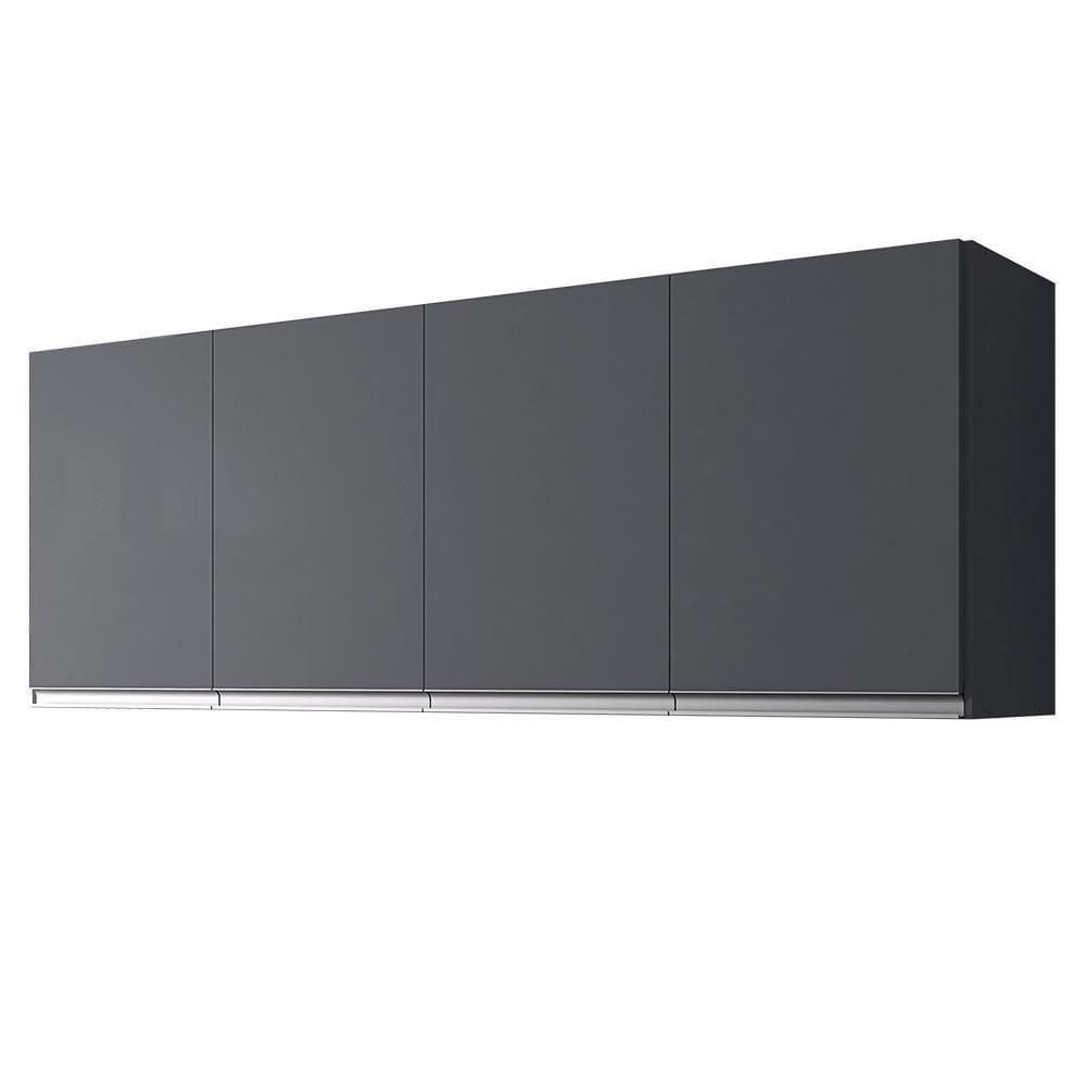 Armário Aéreo Andréia 150cm 4 Portas Cinza - Ajl Móveis Cinza