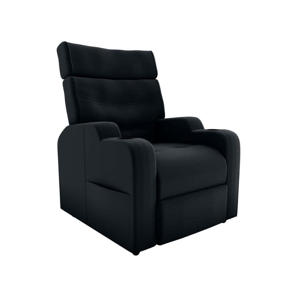 Poltrona Reclinável Do Papai Com Porta Copos Porta Controle Toro Matrix Veludo Inca Preto