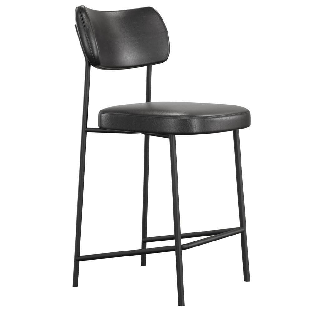 Banqueta Baixa Bar Cozinha Sala De Jantar Preto Melina L02 Couríssimo Preto - Lyam Decor