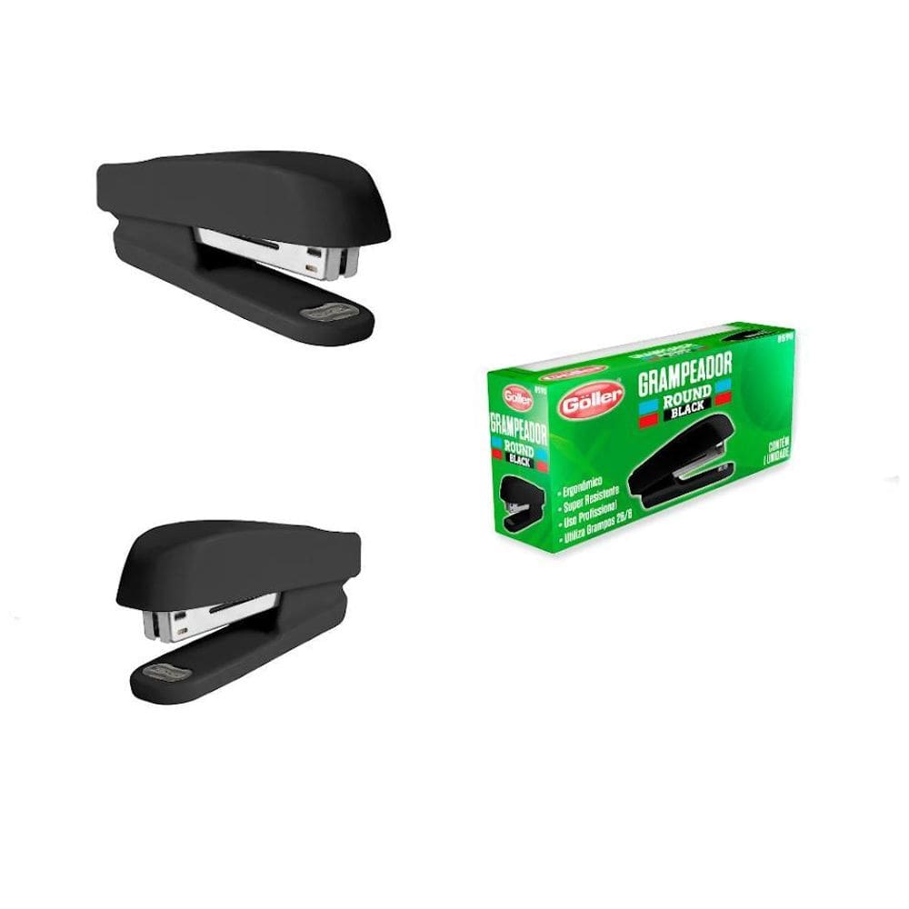 Grampeador Pequeno De Mesa Metal Profissional Reforçado
