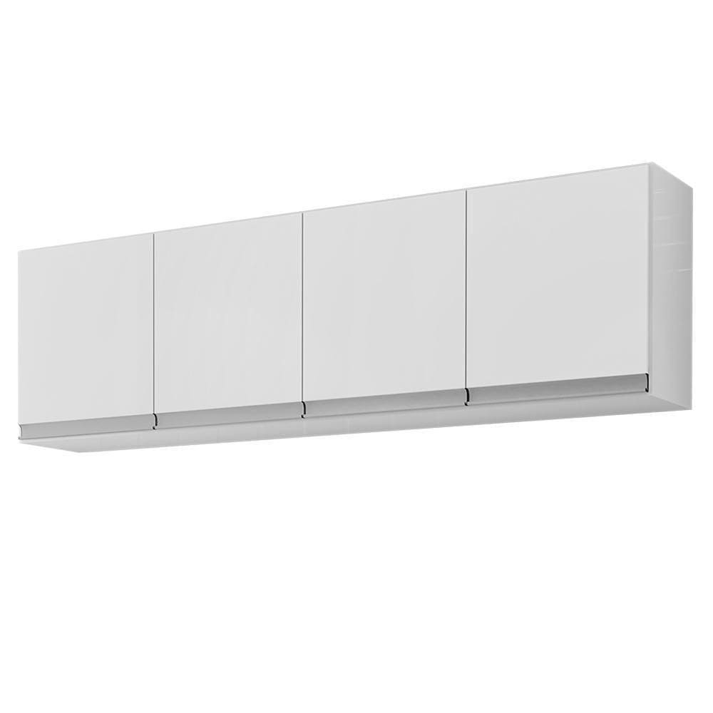 Armário Aéreo Andréia 160cm 4 Portas Branco - Ajl Móveis Branco