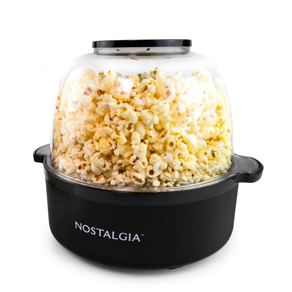 Máquina de pipocas Nostalgia Classic Electric Stirring 5,6 L preta