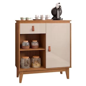Aparador Café Rubi Plus 1 Porta E 1 Gaveta Cedro-off White - Casa D Cedro-off White