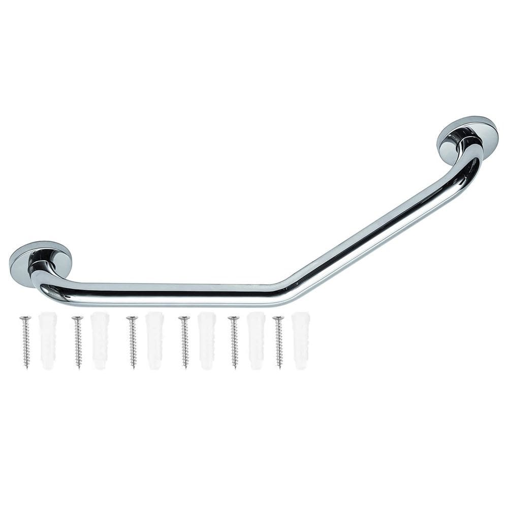 Barra Alça Apoio Angular 25x25c Inox Acessibilidade Banheiro Corrimao Segurança Evita Acidentes Queda Pcd