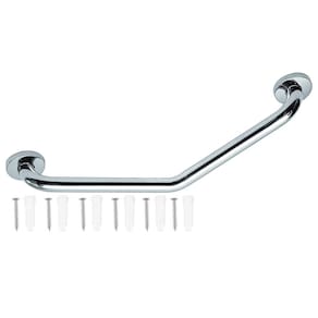 Barra Alça Apoio Angular 25x25c Inox Acessibilidade Banheiro Corrimao Segurança Evita Acidentes Queda Pcd