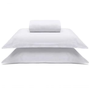 Jogo De Cama Buettner King Malha 100% Algodao Liso 3 Peças Image Branco