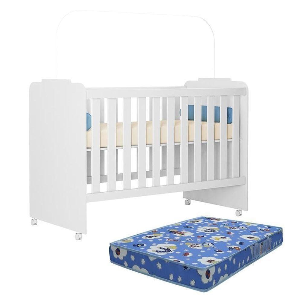 Berço Amore Branco Com Colchão Baby Physical - Peternella Móveis Branco