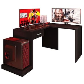 Mesa De Canto Para Desk Gamer Drx-9000 Preto Black - Pr Móveis Preto Black