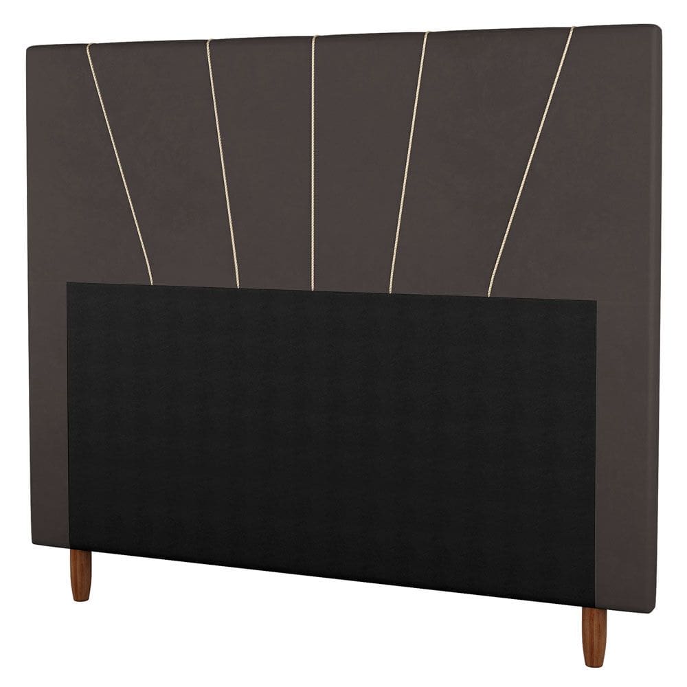 Cabeceira Cama Box Casal Queen Size Dallas 160cm Veludo Marrom - Abmaza
