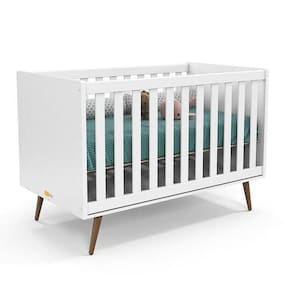 Berço Retro Branco Soft-eco Wood - Matic Móveis Branco Soft-eco Wood