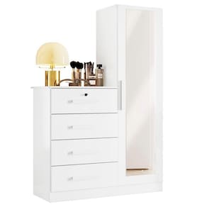 Cômoda Belize Plus Com 1 Porta E 4 Gavetas Branco Fosco - Móveis Albatroz Branco Fosco