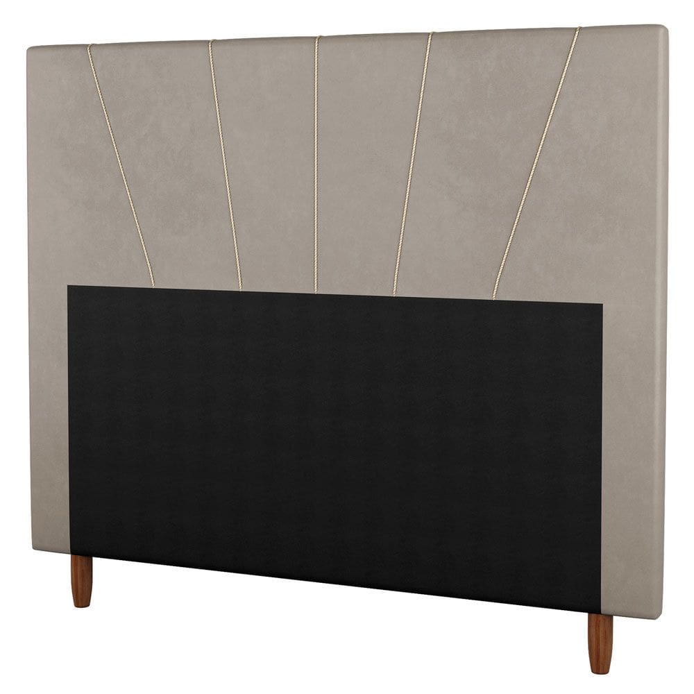 Cabeceira Cama Box Casal King Size Dallas 195cm Suede Bege - Abmaza