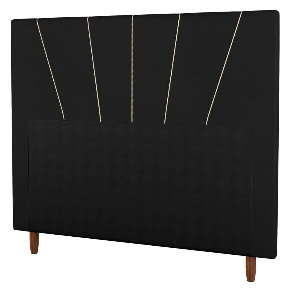 Cabeceira Cama Box Casal King Size Dallas 195cm Linho Preto - Abmaza