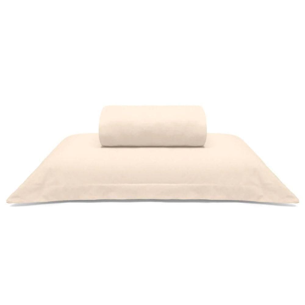 Jogo De Cama Buettner Solteiro King Malha Liso 2 Peças Image Perola