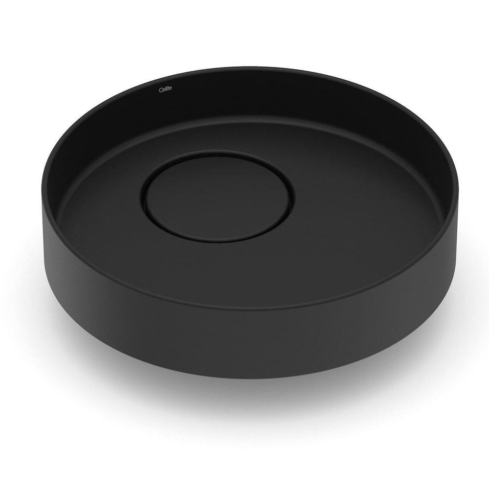 Cuba de Apoio Redonda sem Mesa 395cm Design d4 Celite Matte Black