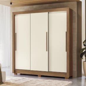 Guarda-roupa Casal 204cm 3 Pt 9 Gv Arnaut Estilo Mm Jatoba/areia