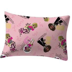 Fronha Portallar Malha Estampada Lol Omg Glam 48cmx68cm Rose