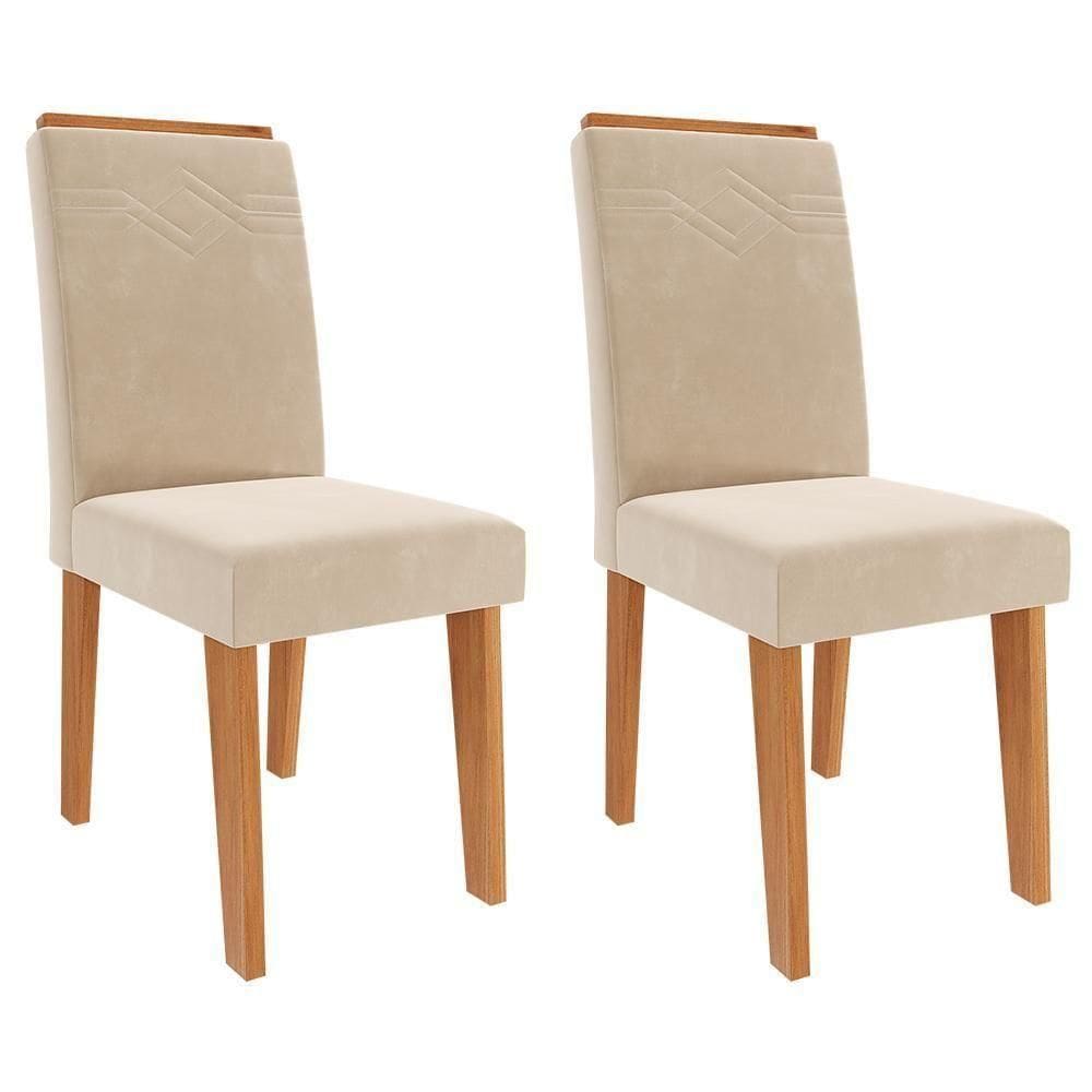 Conjunto 2 Cadeiras Taís Cinamomo-suede Nude - Cimol Móveis Cinamomo-suede Nude