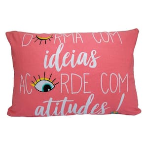 Fronha Portallar Malha 100% Algodão Estampa Localizada Atitude 48cmx68cm Branco