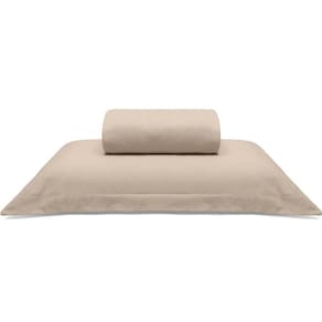 Jogo De Cama Buettner Solteiro Malha Liso 2 Peças Image Bege