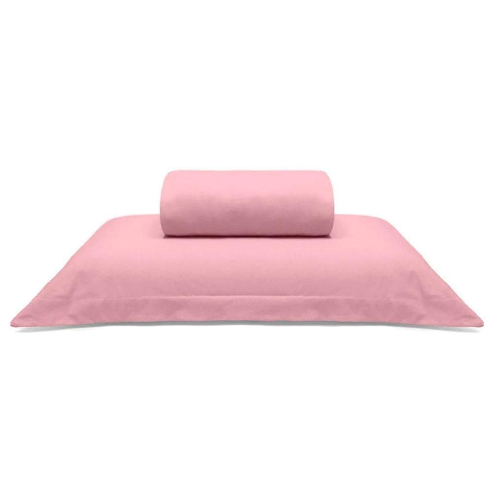 Jogo De Cama Buettner Solteiro Malha Liso 2 Peças Image Rose