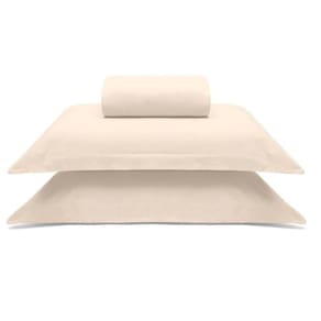 Jogo De Cama Buettner King Malha 100% Algodao Liso 3 Peças Image Perola