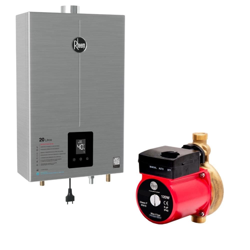 Aquecedor Inox 20 Litros GN Bivolt + Bomba 120W 220V Rheem