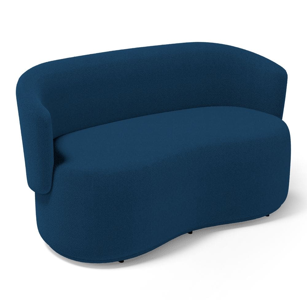 Poltrona Namoradeira Aisha 02 Lugares Orgânica Bouclê Azul Marinho - Abmaza