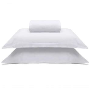 Jogo De Cama Buettner Casal Malha 100% Algodao Liso 3 Peças Image Branco