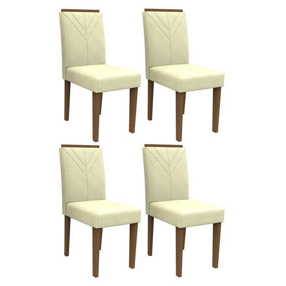 Conjunto 4Cadeiras Amanda Imbuia-bege - Pr Móveis Bege
