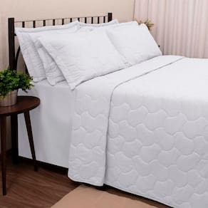Kit Cobre Leito Buettner Liso Casal Sonata Branco