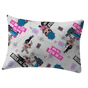 Fronha Portallar Malha Estampada Lol Omg Rock In Roll 48cmx68cm Cinza